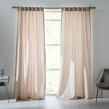 Abstract Meadow Jacquard Curtain, Dusty Blush, 48"x96" - Image 1