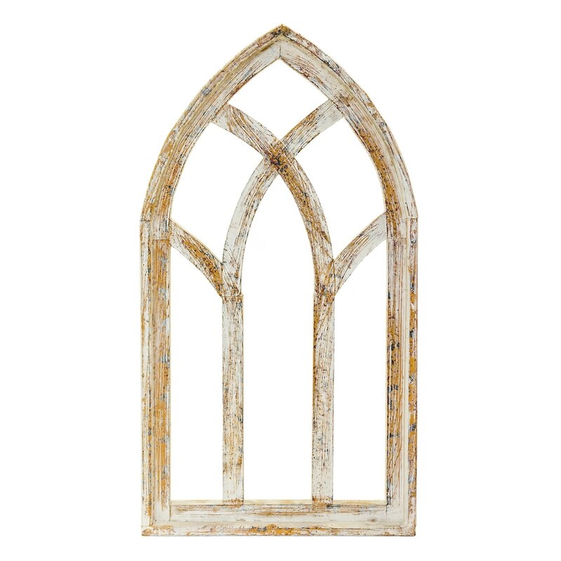 Cathedral Window Wall Décor, White Wash - Image 0