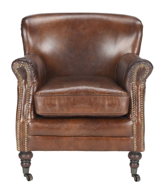 Manchester Leather Arm Chair - Vintage Cigar Brown - Arlo Home - Image 0