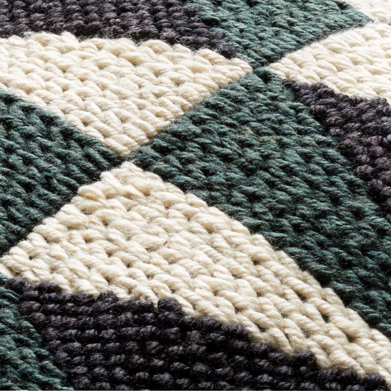 20"x20" Dart Outdoor Black/White/Green Diamond Pillow - Image 3