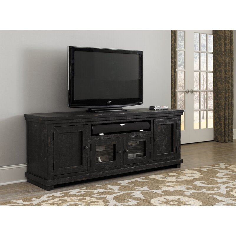 Pineland TV Stand for TVs up to 78" - Distressed Black - Image 0