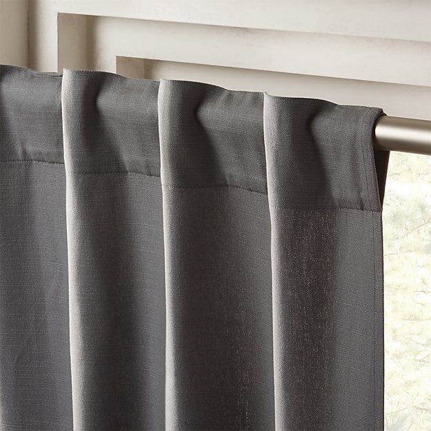 "Graphite Grey Basketweave II Curtain Panel 48""x96""" - Image 0