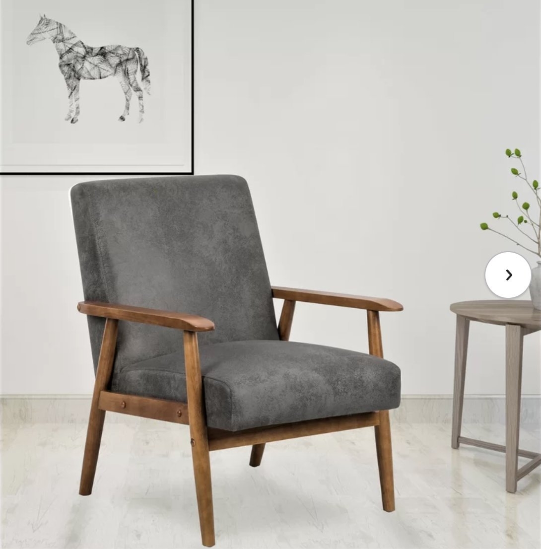 Gray Beachwood 21" Arm Chair - Image 0