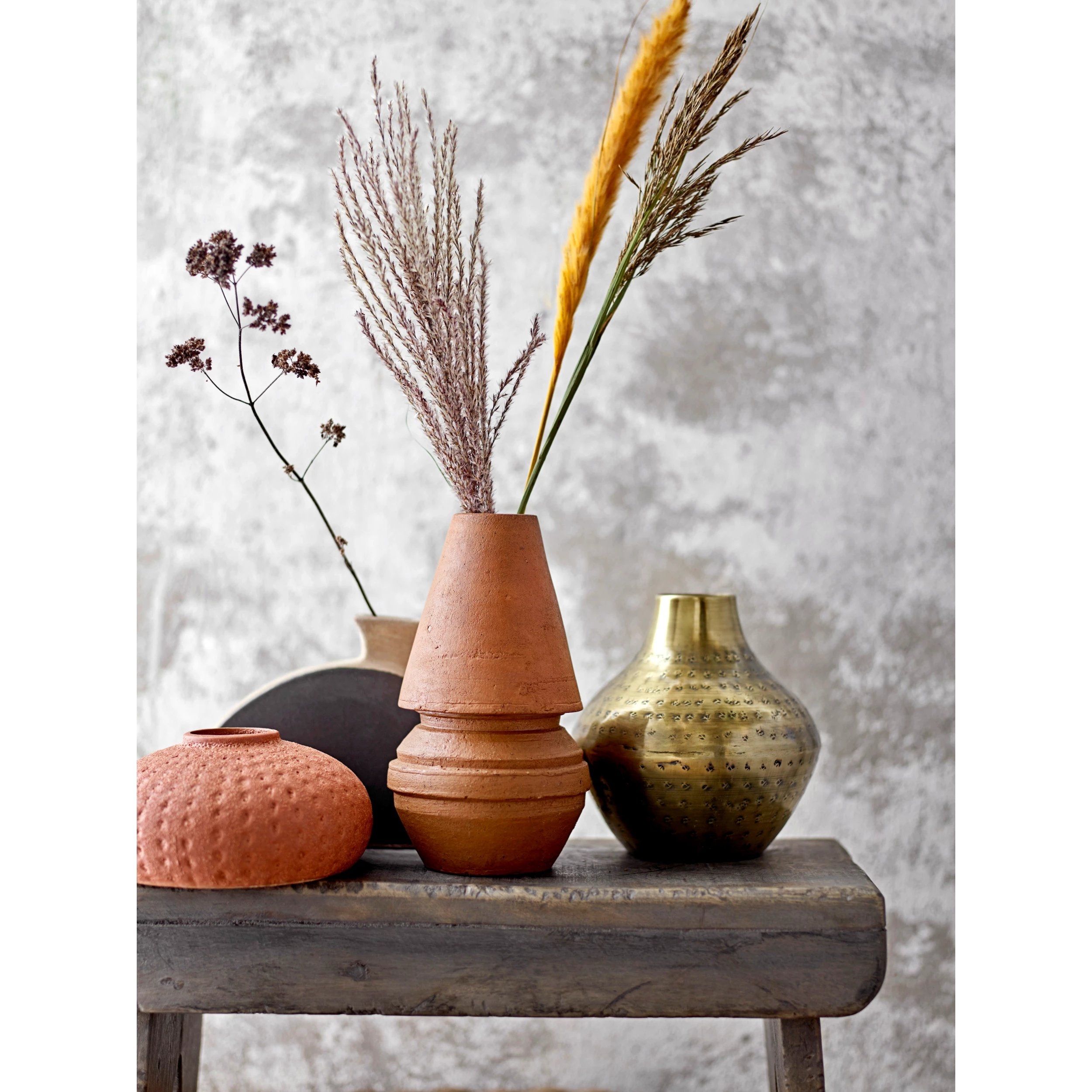Terracotta Vases, Natural & Black, Set of 3 - Image 4