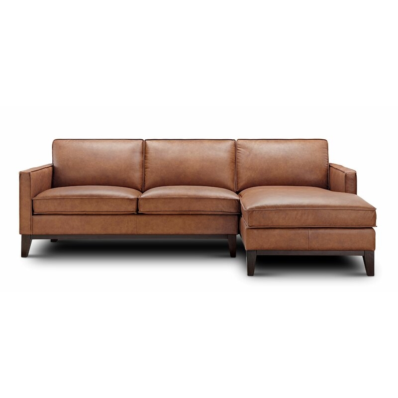 Zoticus 100" Wide Genuine Leather Sofa & Chaise - Image 1