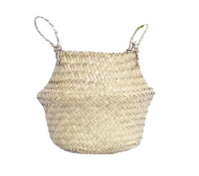 Natural Seagrass Belly Wicker Basket 14" x 16" x 16" - Image 0