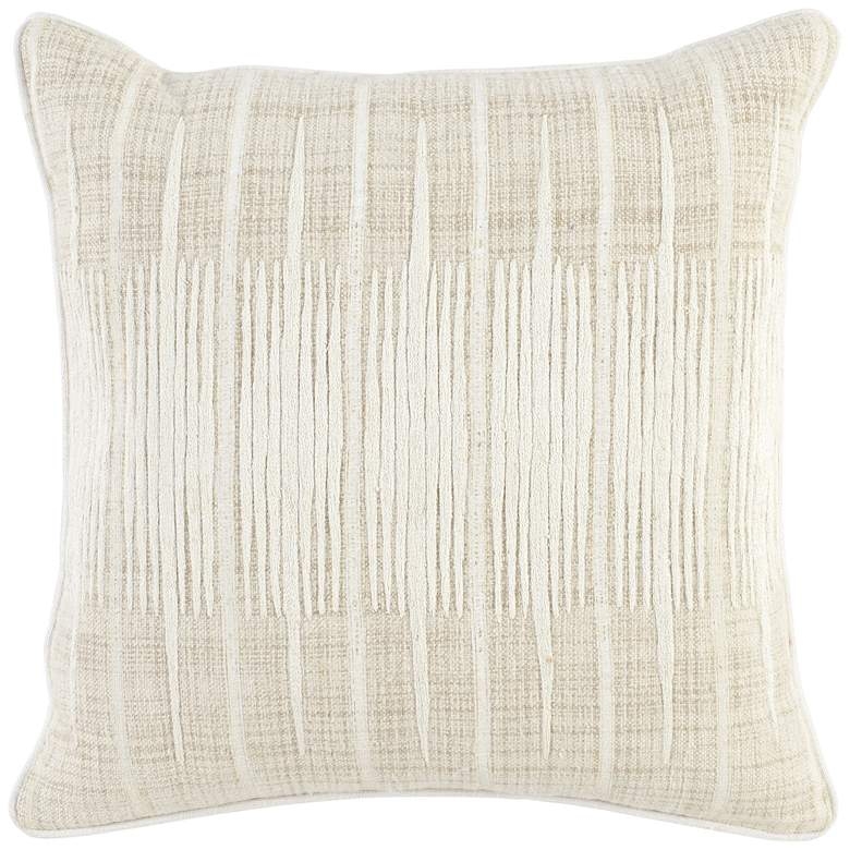Avery Ivory and Natural 20" Square Throw Pillow - Image 0
