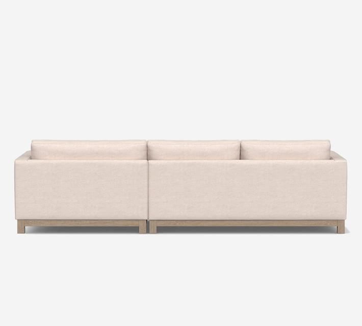 Jake Upholstered Right Arm 2-Piece Sectional with Double Chaise with Wood Legs, Polyester Wrapped Cushions, Performance Everydaylinen™ by Crypton® Home, Ivory - Image 3