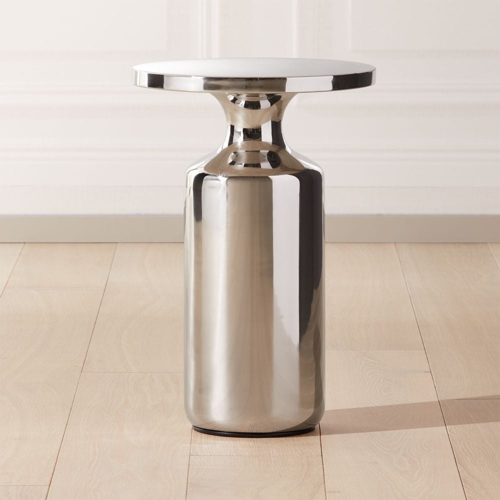 Cheval Polished Silver Side Table - Image 0