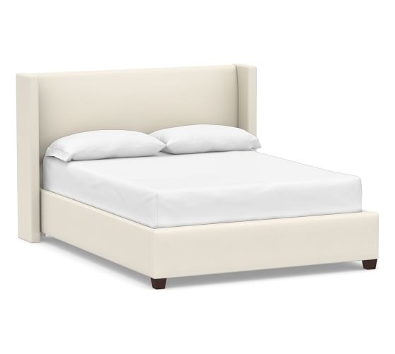 ELLIOT SHELTER UPHOLSTERED BED, QUEEN Performance Heathered Tweed, Ivory - Image 0