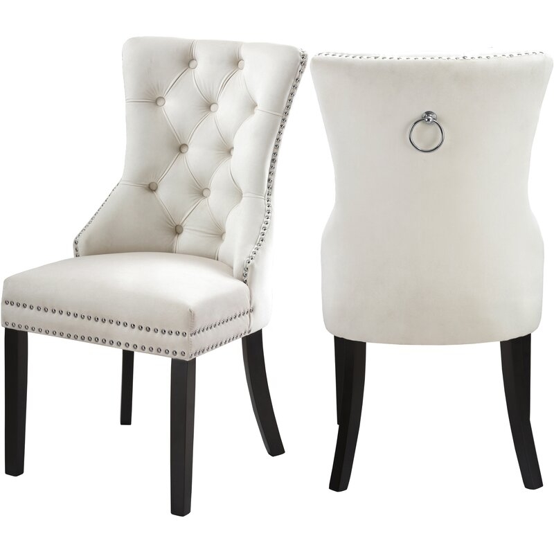 Stonefort Tufted Velvet Upholstered Dining Chair set of 2 - Image 0