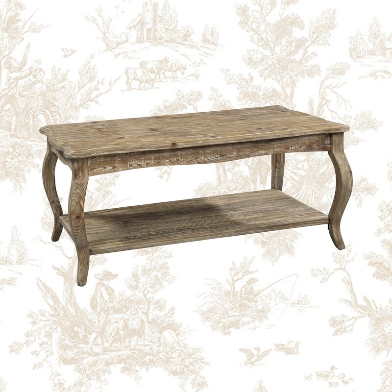 Francoise Solid Wood Coffee Table with Storage - Image 0