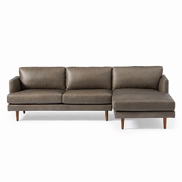 Haven Loft Set 02: Right Arm Sofa, Left Arm Chaise, Trillium, Saddle Leather, Nut, Pecan - Image 2