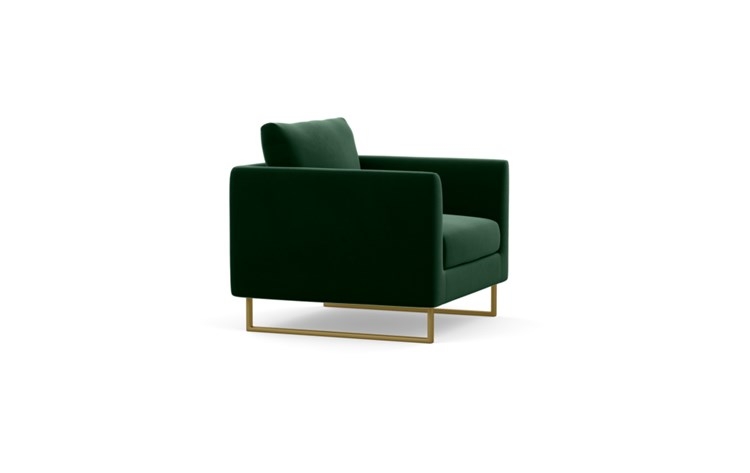Owens Accent Chair in Emerald with Brass Plated Sloan Leg - Image 1