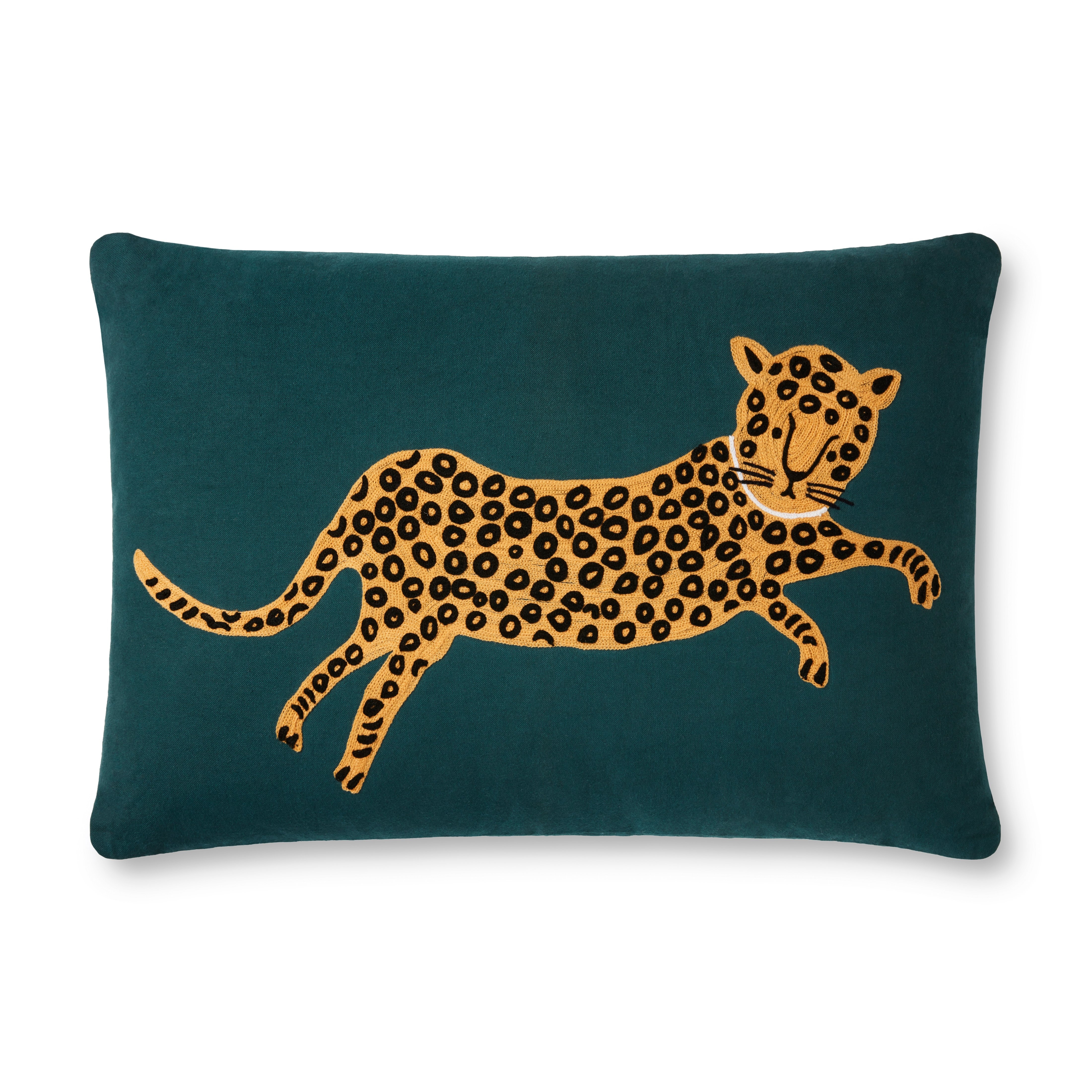 Rifle Paper Co. x Loloi PILLOWS P6055 TEAL / GOLD 16" x 26" Cover Only - Image 0