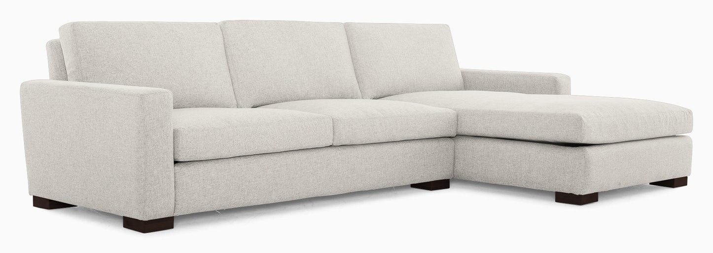 Contemporary Anton Sectional - Tussah Snow - Coffee Bean - Right - White - Sofa Seating 24"d - Image 1