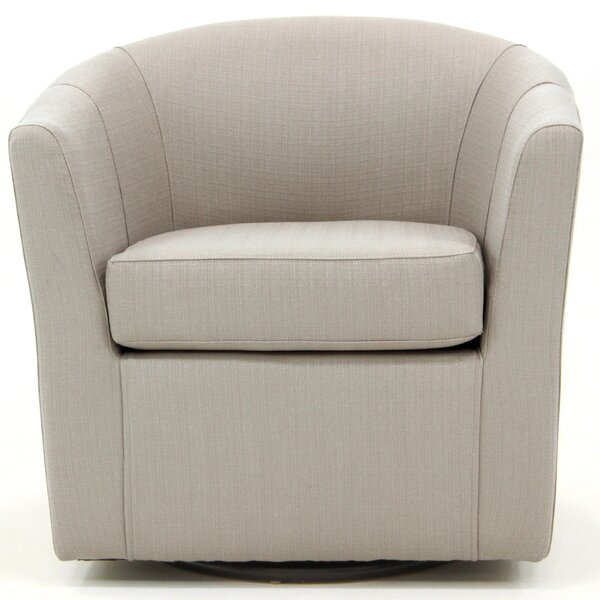 Hansell Upholstered Swivel Barrel Chair - Image 1
