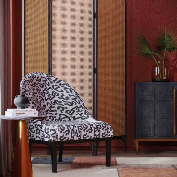 Crystal Velvet Patterned Accent Chair - Image 2