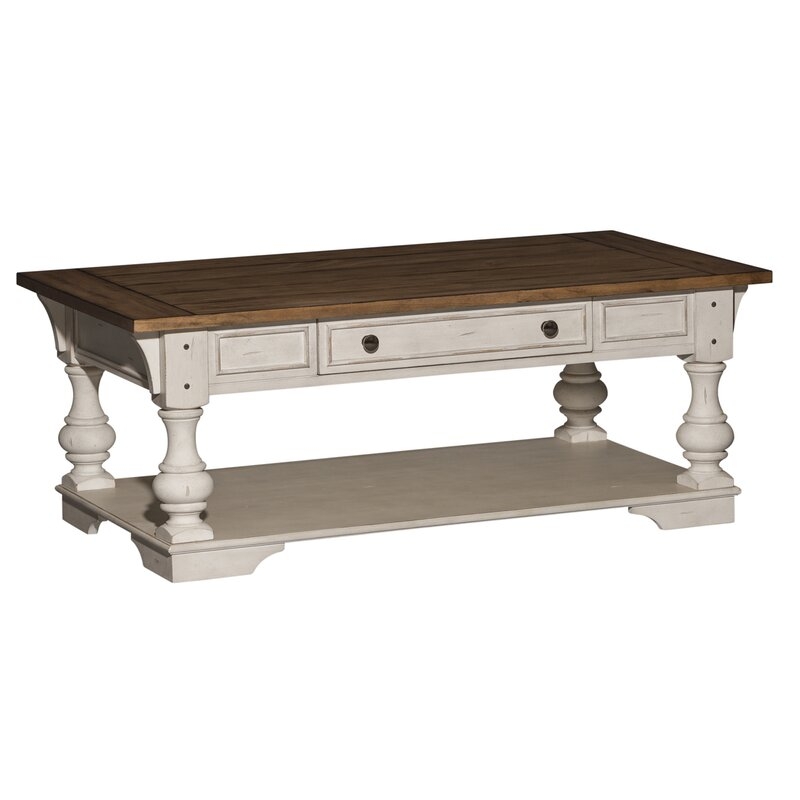 Belle Meade Wood Coffee Table with Storage- Restock June 6 - Image 1