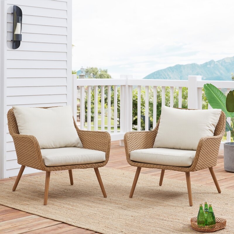 Machen Outdoor Patio Chair with Cushions (set of 2) - Image 0