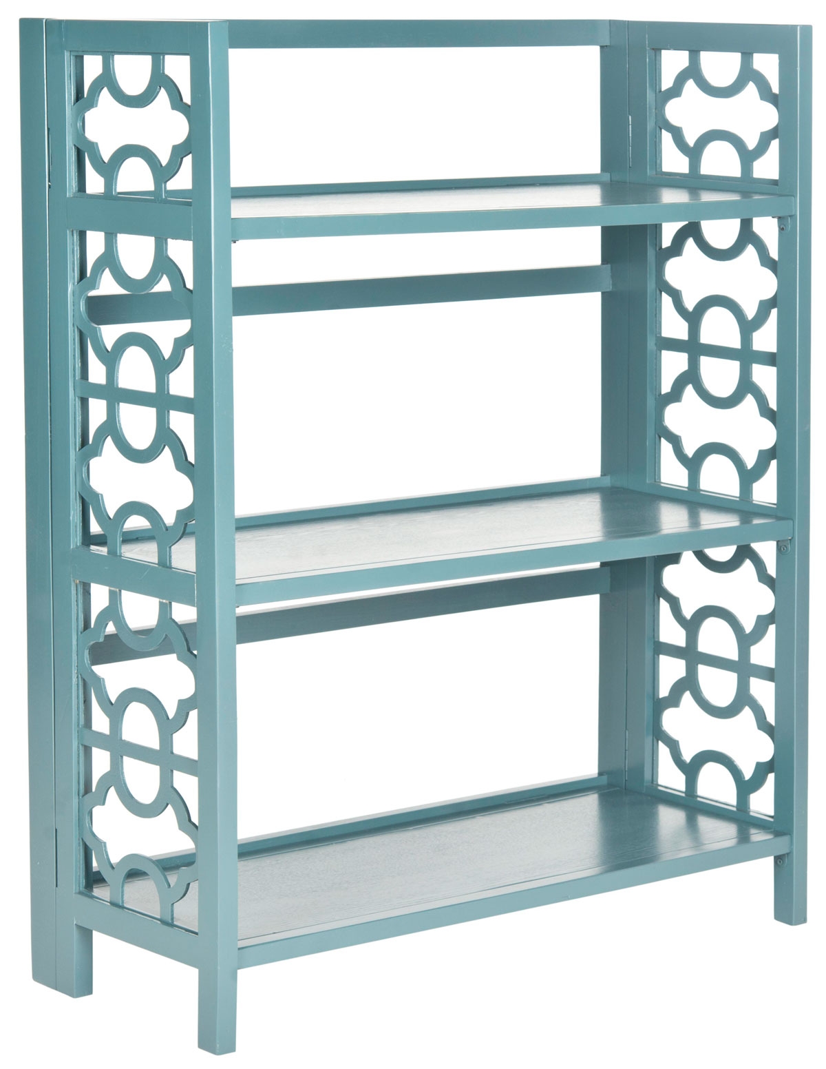 Natalie 3 Tier Low Bookcase - Slate Steel - Safavieh - Image 1