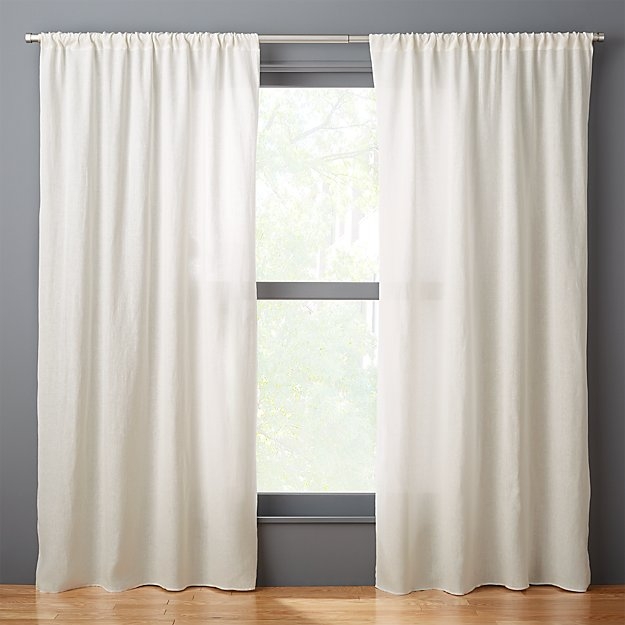 Silver Grey Linen Window Curtain Panel 48"x84" - Image 0