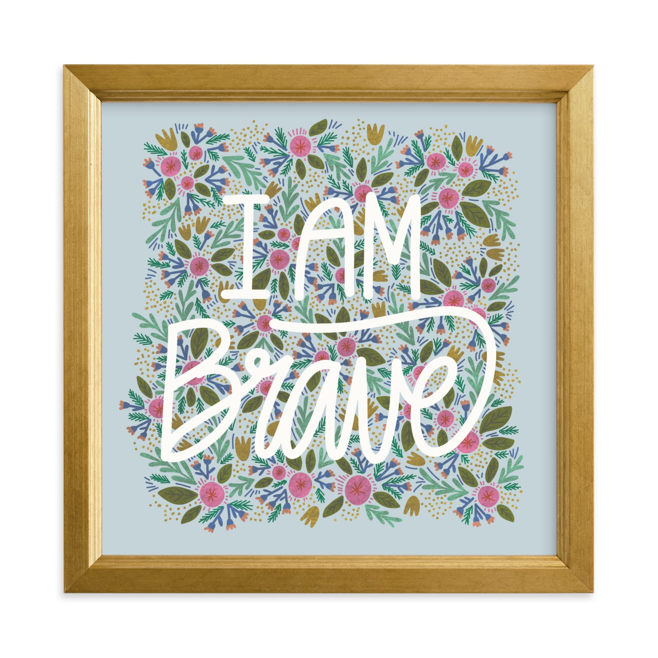 Brave Flowers -  8" X 8" - Gilded Wood Frame - Standard - Image 0