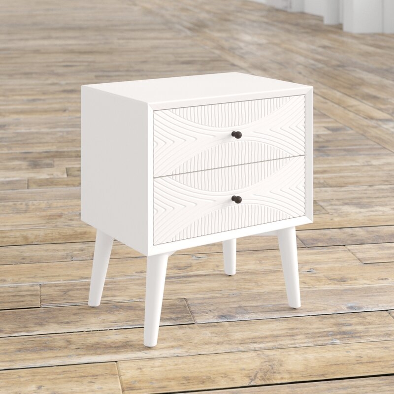 Abe 2 Drawer Nightstand in White - Image 3