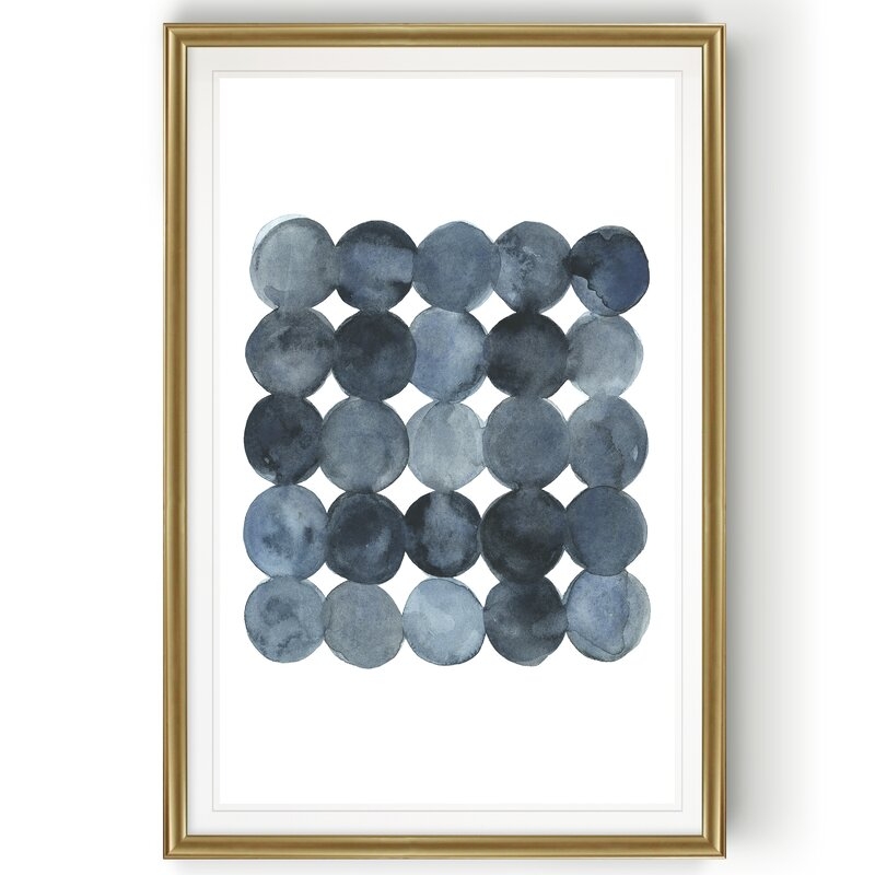'Blue Gray Density II' - Painting Print on Gold Frame - Image 0