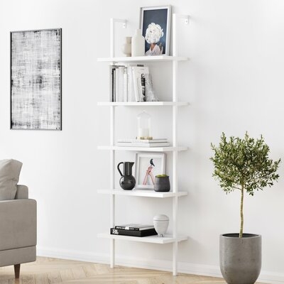 Mederos Steel Ladder Bookcase, White - Image 1