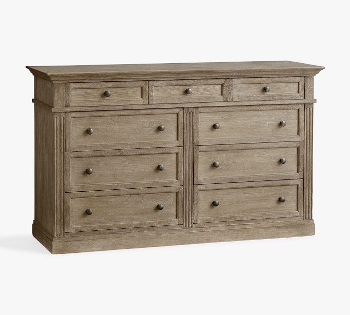 Livingston 9-Drawer Wide Dresser, Gray Wash - Image 3