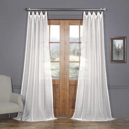 Buschwick Patterned Linen Sheer 100% Polyester Single Curtain Panel - Image 1
