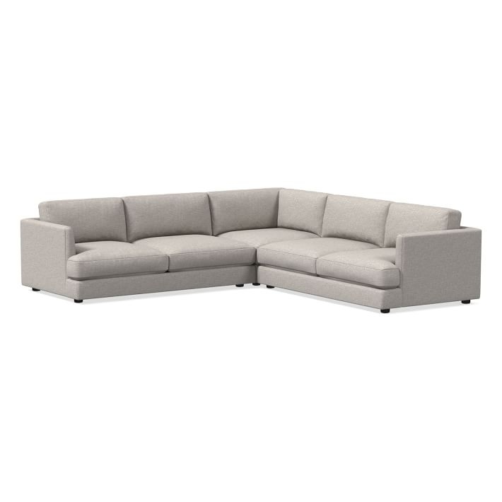 Haven Sectional Set 03: Left Arm Sofa, Corner, Right Arm Sofa, Chunky Basketweave, Stone, Concealed Support, Trillium - Image 0