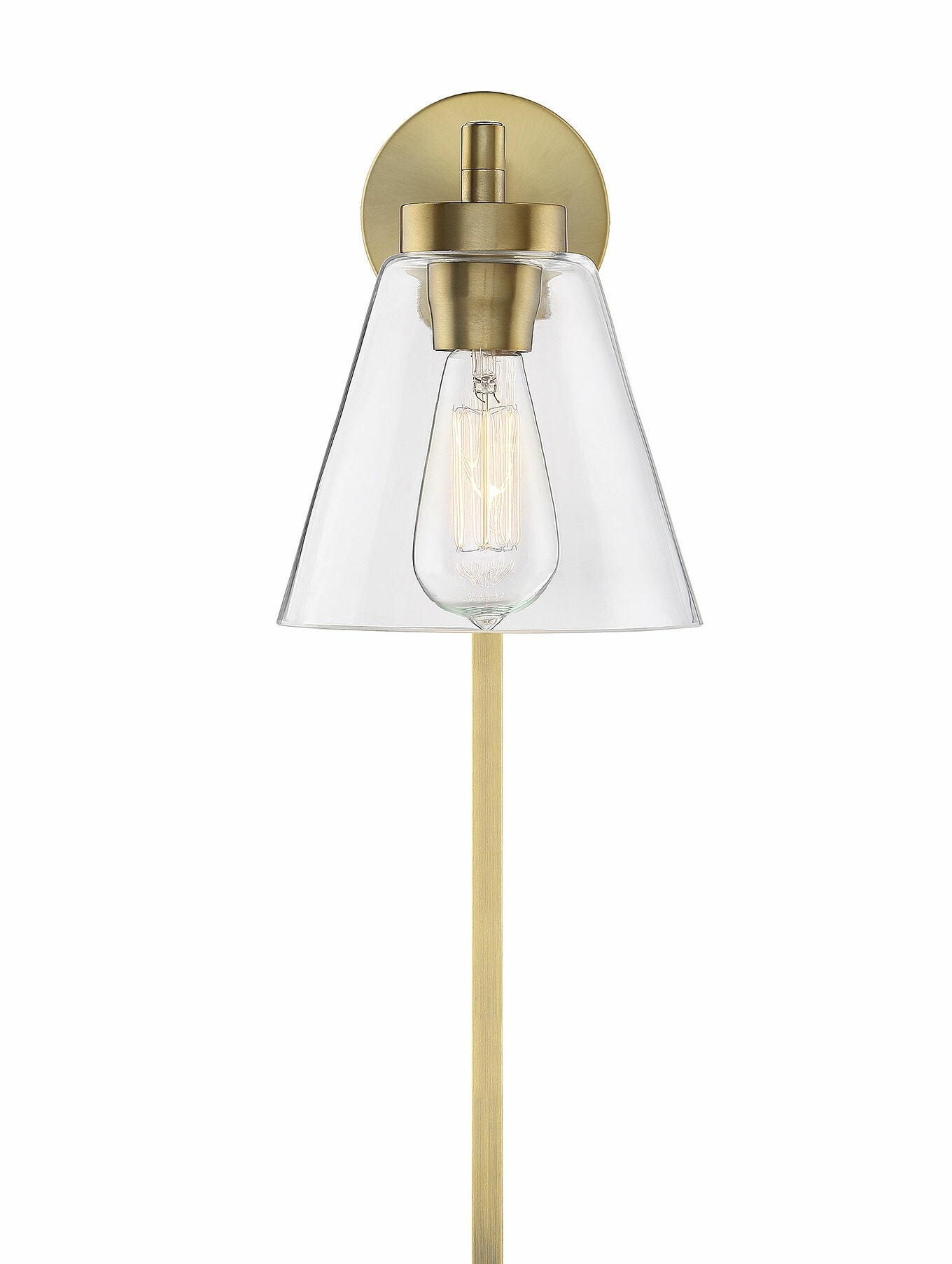 Irma Adjustable 1-Light Plug-In Swing Arm Lamp - Brass - Image 1