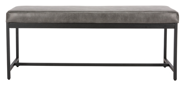 Chase Faux Leather Bench - Grey - Safavieh - Image 0