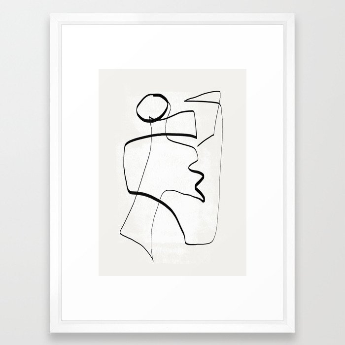 Abstract line art 6 - 20" x 26" - vector white - Image 0