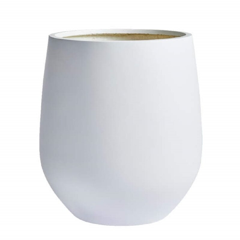 Lavoir 1-Piece Stone Pot Planter Set White, 17"x15"x15" - Image 0