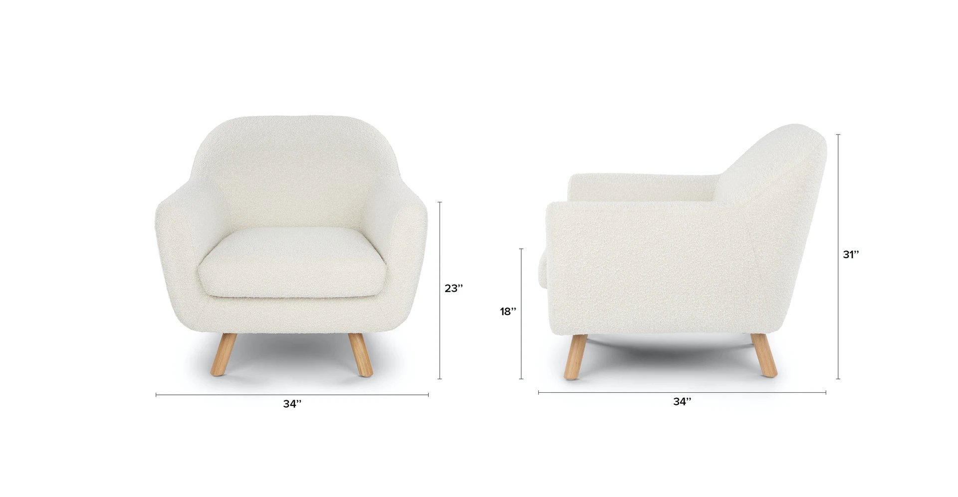 Gabriola Ivory Bouclé Lounge Chair - Image 2