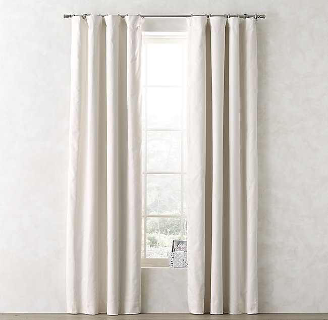 Linen-Cotton Drapery Panel - Warm White - 84"l x 50"w - Image 0