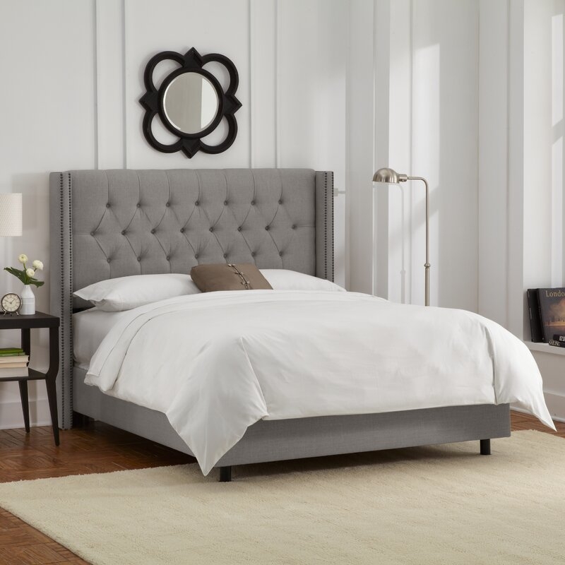 Davina Upholstered Standard Bed /king / Gray - Image 1