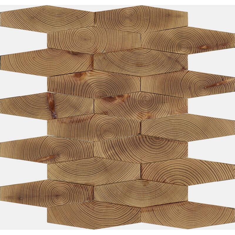 12.87" x 11.06" Solid Wood Wall Paneling in Brown (Set of 10) - Image 0