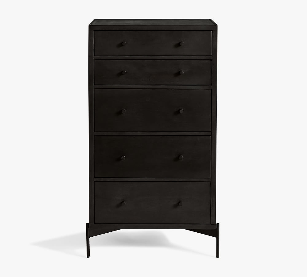 Warren 5-Drawer Tall Dresser, Warm Black - Image 0