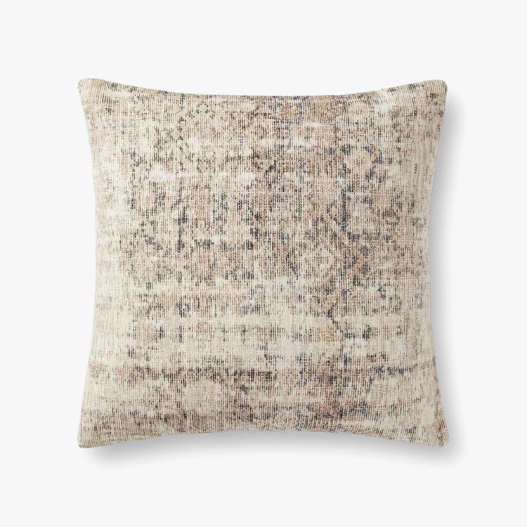 Amber Lewis x Loloi Pillows PAL0014 Antique Ivory / Graphite 22" x 22" Cover Only - Image 0