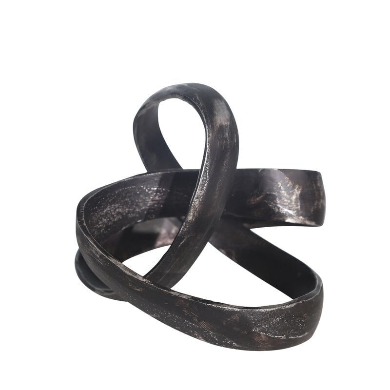 Verity Aluminum Knot Sculpture, Black - Image 0