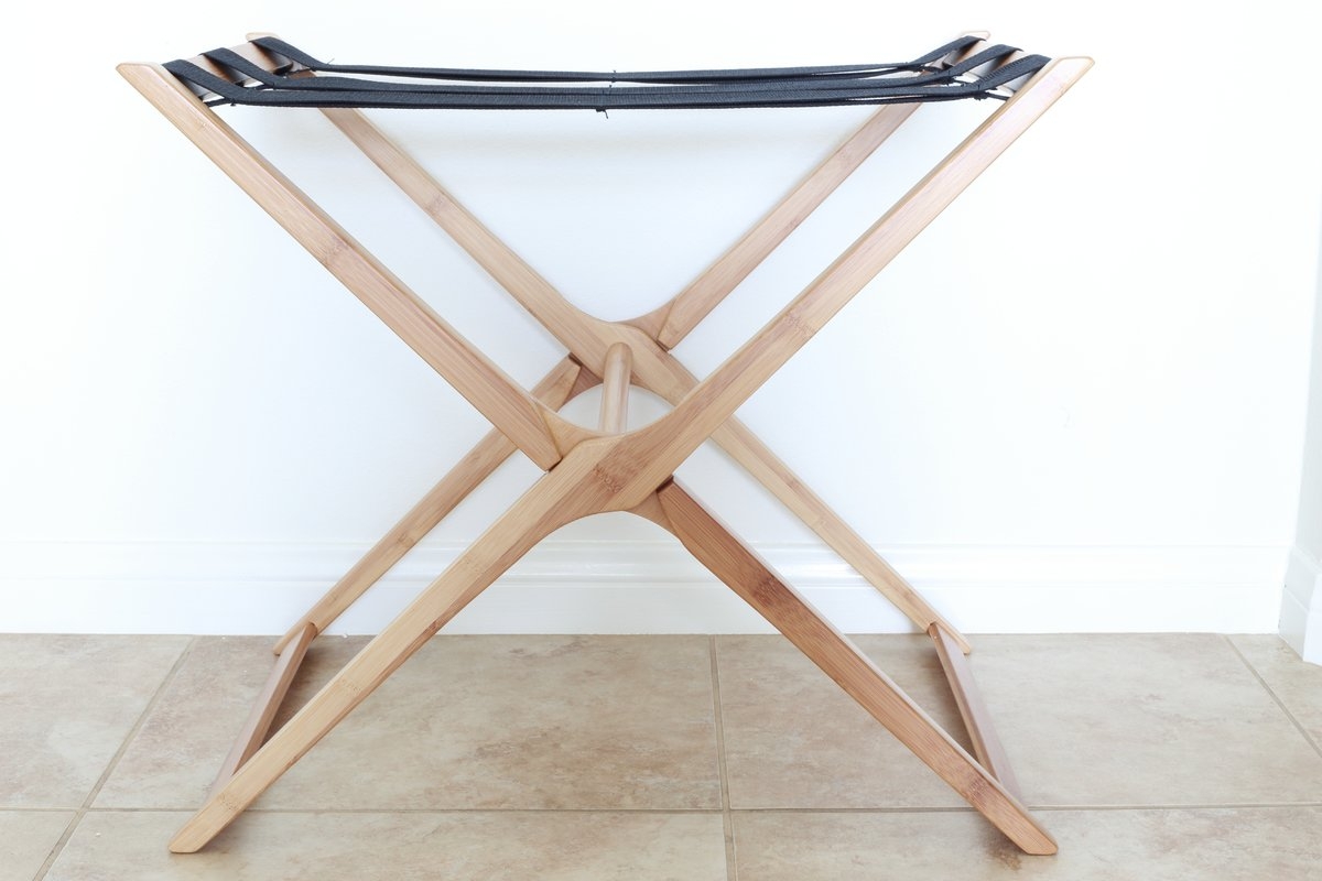 Modern Bamboo Luggage Rack - Image 1