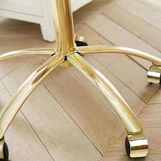 Gold Paige Acrylic Swivel Desk Chair - Image 2