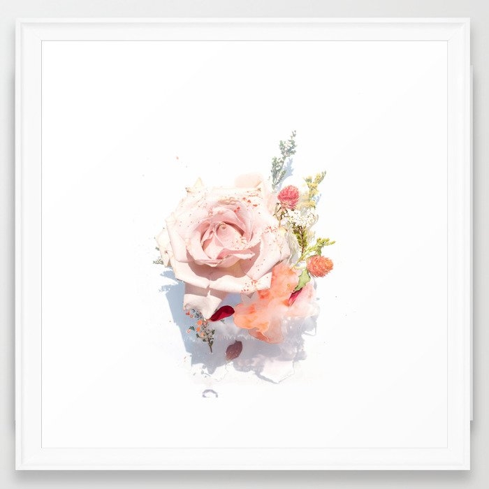 Framed Art Print - Flower Bouquet #1 - Scoop White Frame - 22" X 22" - Image 0