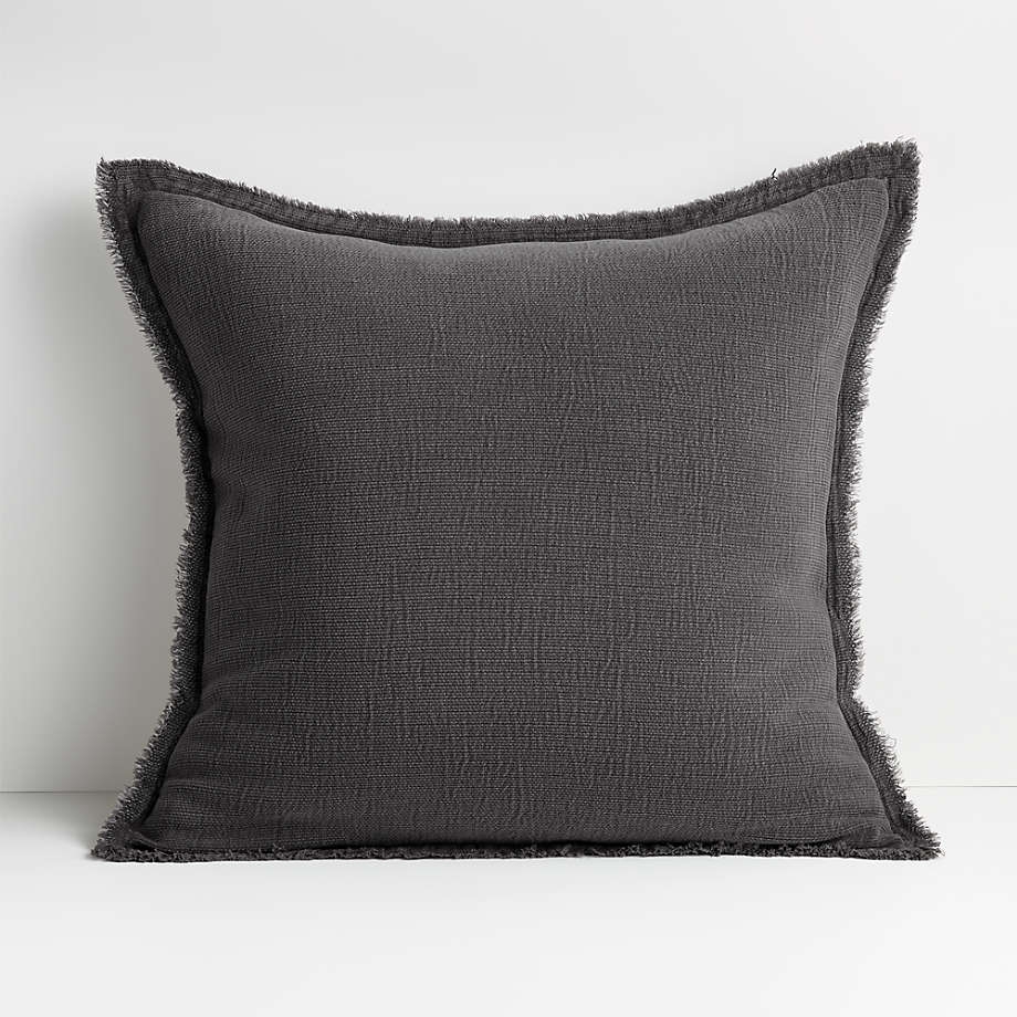 Olind Pillow with Feather-Down Insert, Gray, 23" x 23" - Image 0