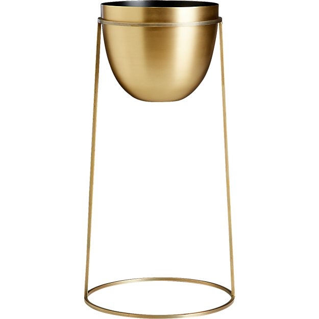 milo brass planter on stand large - Image 0