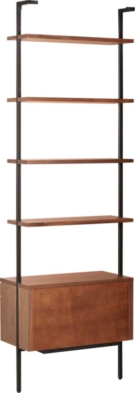 Helix 96" Walnut Bookcase with 2 Drawers - Image 9